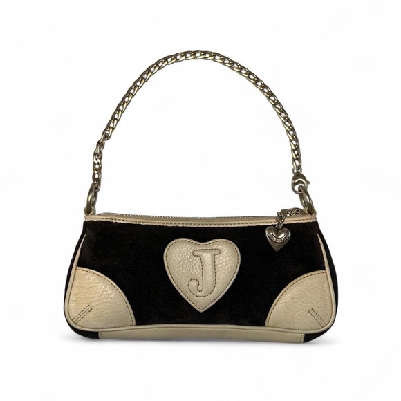 Juicy Couture Vintage Velour Mini Shoulder Bag Baguette Brown Y2K Rare - Picture 8 of 8